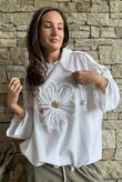 Rustic Nature Linen Blend Hippie Shake Hoodie White